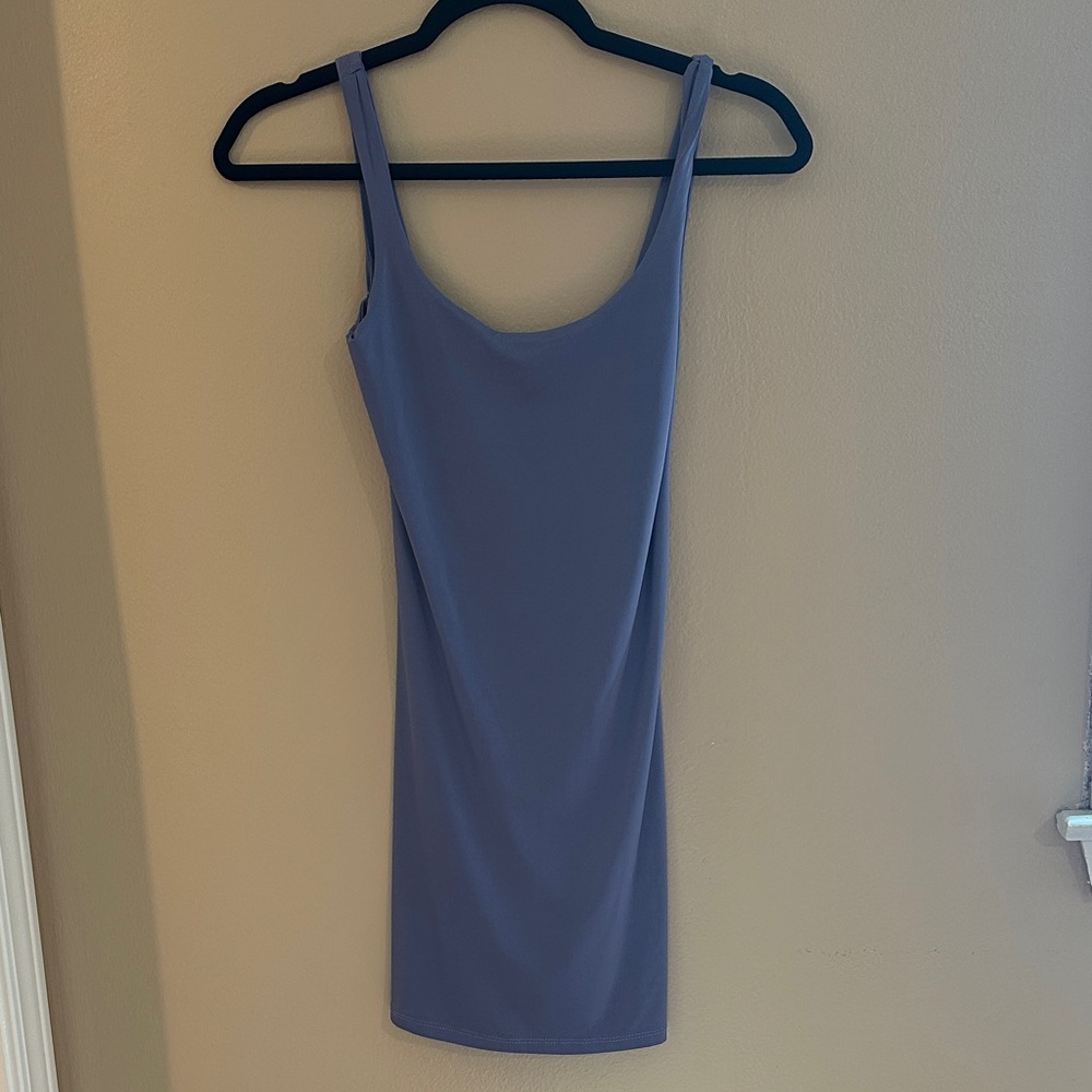 Purple Sleeveless Dress, Ruched Back